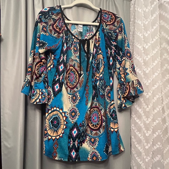 2b together boho western colorful hippie tunic dress top sz Med #09 fairycore - Picture 1 of 4